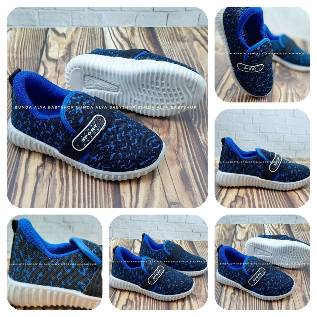 Sepatu Anak Perempuan Sneakers Usia 1 2 Tahun BIRU Alas Karet Anti Licin SALE Size 22 - 23