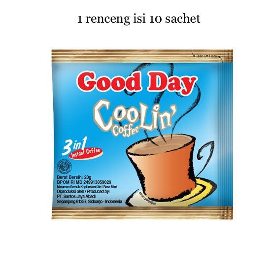 

Kopi Good Day 3in1 Cool in 10 Sachet @ 20gr