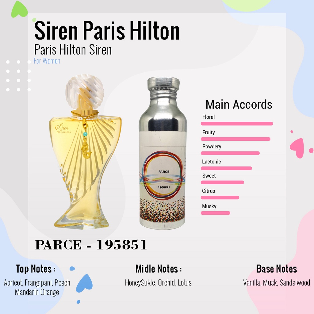 BIBIT PARFUM MURNI PARIS HILTON SIREN - PARCE NICA FRAGRANCE 50 ML