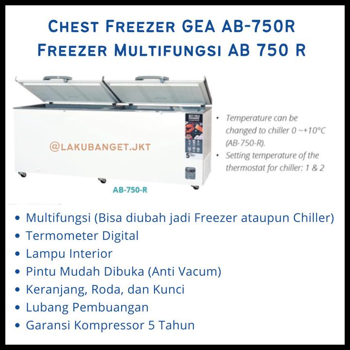 Chest Freezer Gea Ab-750R Free Ongkir / Freezer Gea Multifungsi Ab 750