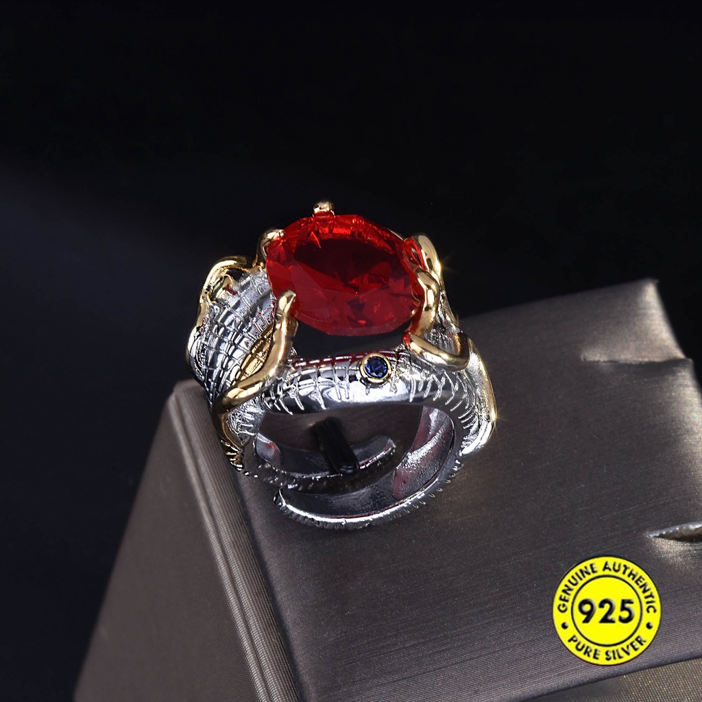 Cincin Batu Ruby Elektrik Dua Warna