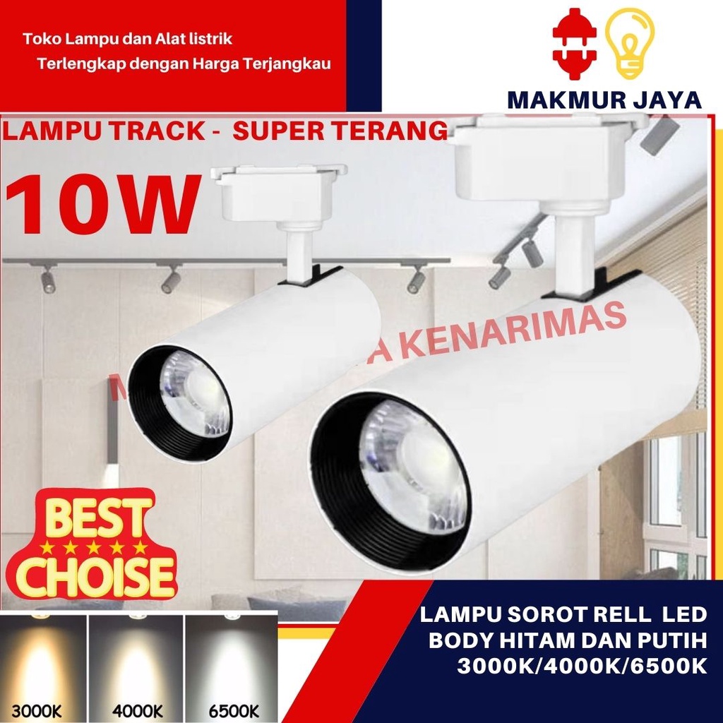 LAMPU TRACK LED 10W COB LAMPU Spot Sorot 10 w watt rel trek LED PUTIH