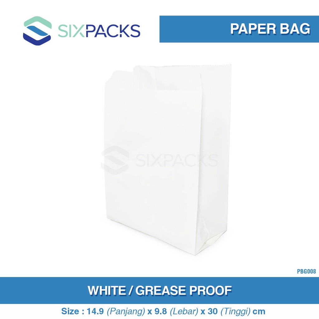 

PAPER BAG WHITE/KANTONG KERTAS PUTIH SIZE L (GREASEPROOF)