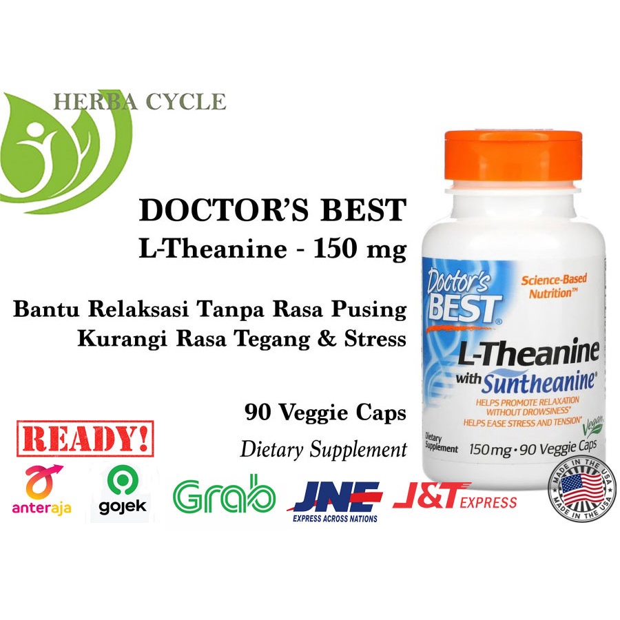 Doctors Best L Theanine 150mg 90cap Bantu Relaksasi Mood Cegah Stress