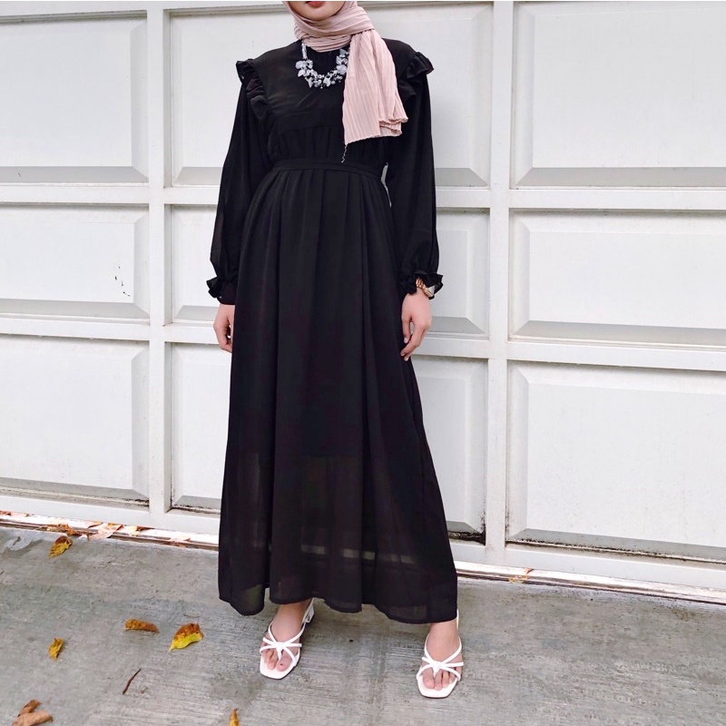 ZEA - Claire - Dress Vintage Korea Polos Lebaran Kondangan Maxi