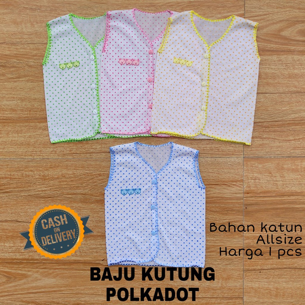 Baju bayi kutung POLKADOT perlengkapan bayi lahir