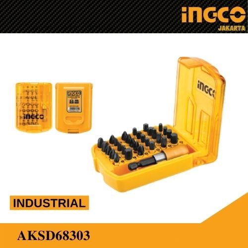 Mata Obeng Plus Minus 30Pcs Impact Screwdriver Bit Set INGCO AKSD68303