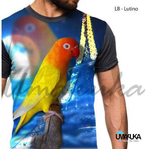 COD baju kaos tshirt 3d umakuka burun love bird kacer pleci &LB -Lutino fullprinting original keren