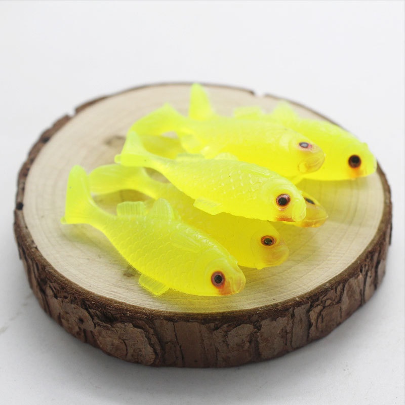 Umpan Pancing Soft Bait Bentuk Ikan Imitasi Ukuran 4.6cm / 2g Warna Kuning