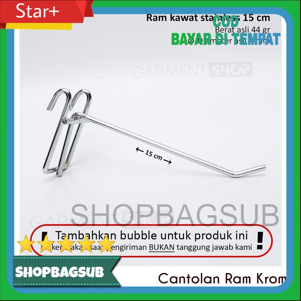 Ram Kawat Stainless Chrome 15 cm
