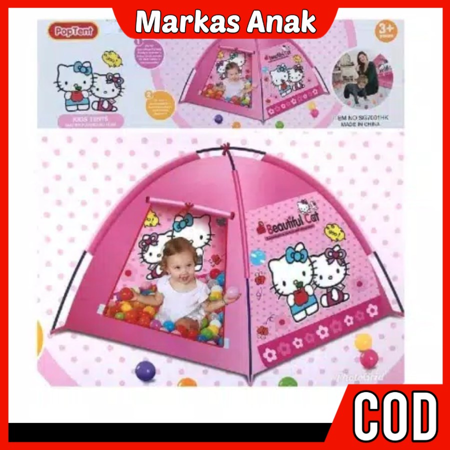 Mainan Anak Anak Umur 3 4 5 6 Tahun Olahraga Outdoor Tenda kemah Rumah Rumahan Karakter Kartuninan H