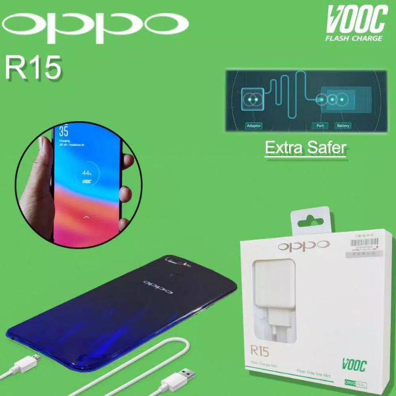 Charger Oppo Fast Charging Output 4 Ampere Model R15