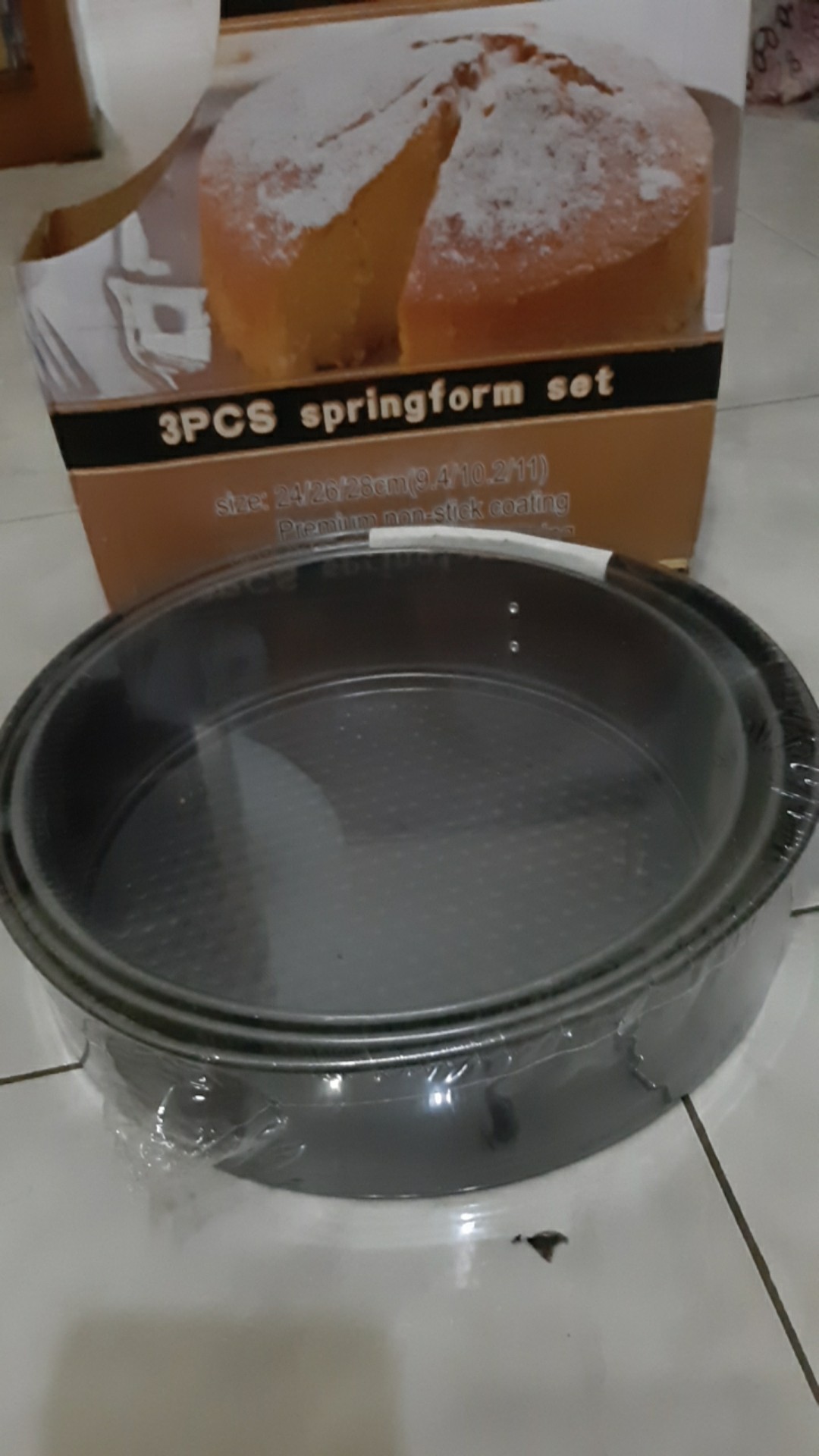 Loyang Bongkar Pasang Teflon Set 3 Pcs / Spring Foam Pan / Loyang Cake Kue Bolu