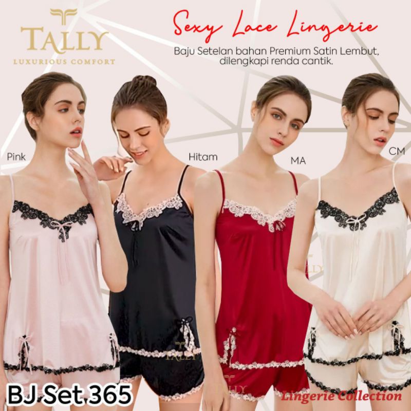 TALLY LINGERIE / BAJU TIDUR 365 SET SATIN | FREE SIZE