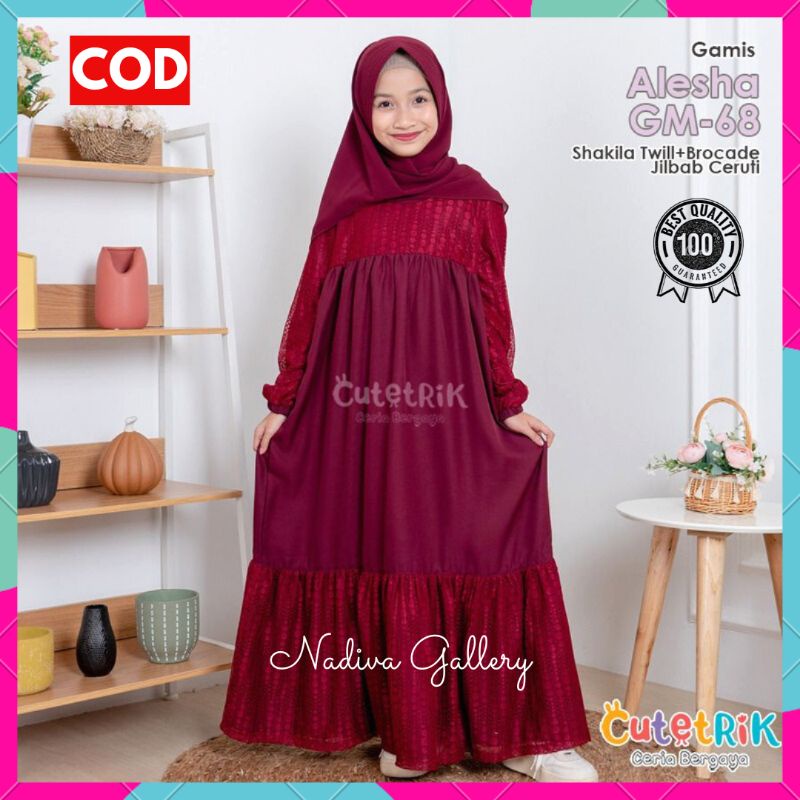 ( 3 - 12 TAHUN ) GAMIS ANAK CUTETRIK TERBARU ESHA ALESHA SET GAMIS BRUKAT TUTU TULLE TILE ANAK ILONA