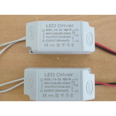 LED Driver 12-18x1 Watt 300 mA AC-DC Casing Plastik