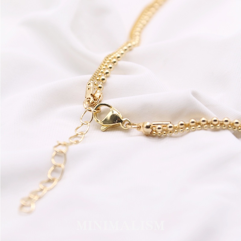 AZ051 【Barang spot 】Kalung Shanon Liontin Bulat 3 Layer Necklace