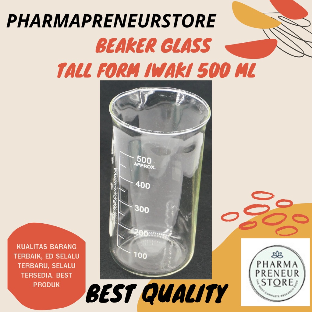 BEAKER GLASS TALL FORM 200 ML , 300 ML , DAN 500 ML BEST PRODUCT BEST QUALITY