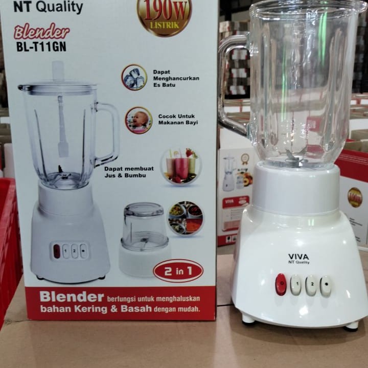 BLENDER VIVA NATIONAL 2IN1 KACA 6 MATA PISAU STAINLESS DRY MILL PANASONIC MIYAKO