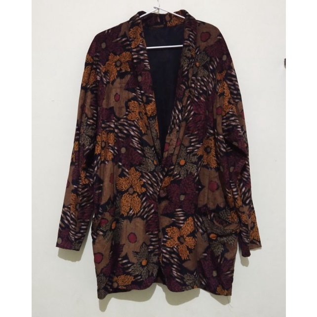 preloved blazer motif bunga flower