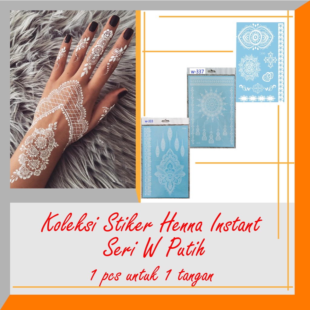 Henna tato pengantin instan / Stiker henna / White instan henna / Tato henna / Tatto henna pengantin