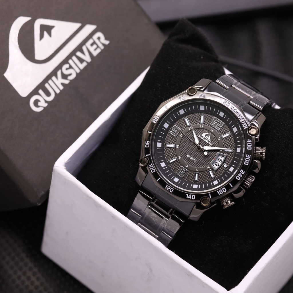 GROSIRAN JAM TANGAN QUIKSILVER TL8191 TANGGAL AKTIF TALI RANTAI - JAM TANGAN PRIA INCLUDE BOX ORIGIN