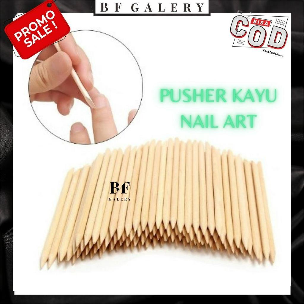 BFA017 Stik Kayu Nail Art @1PCS / Pendorong Kutikula / Pusher Kayu / Wooden Stick Cuticle Pusher Manicure Tools