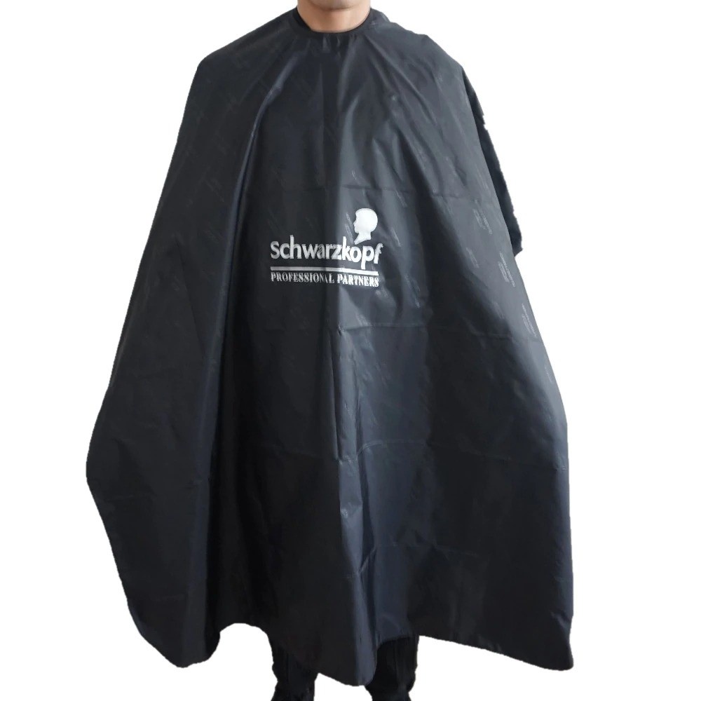 GS8 Jubah Apron Kip Pangkas Rambut Salon Barbershop Cape SCHWARZKOPF B03 Black