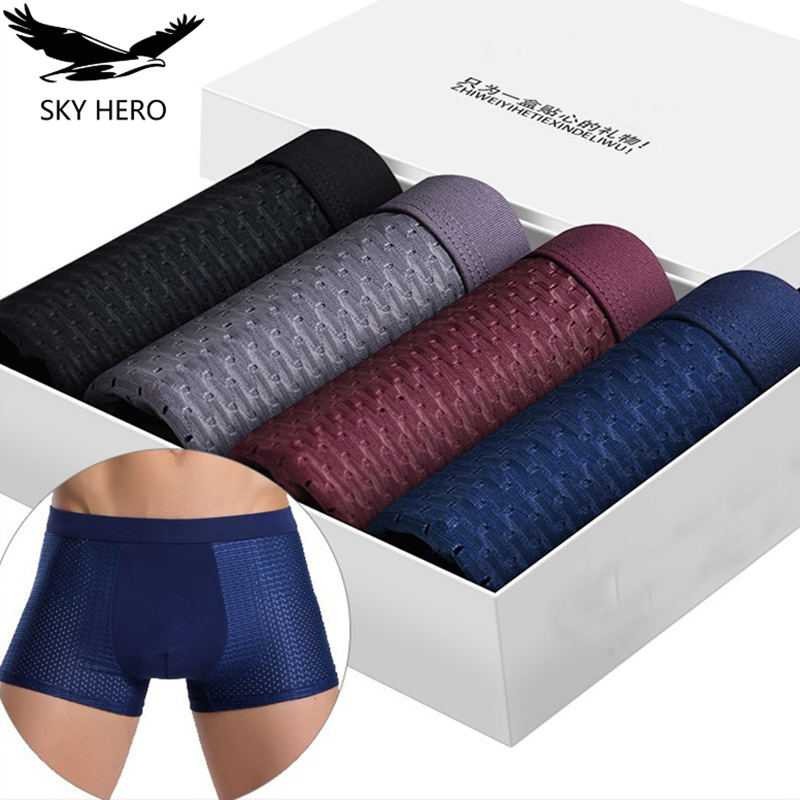 Best Seller ! SKY HERO Celana Dalam Boxer Brief Pria 4PCS - MU0015