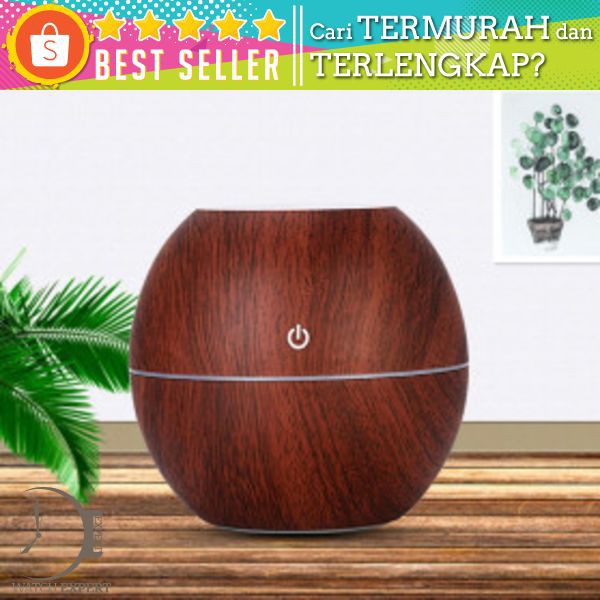 Taffware Ultrasonic Humidifier Aroma Essential Oil Diffuser Wood Design 130ml - NM007 - Wooden