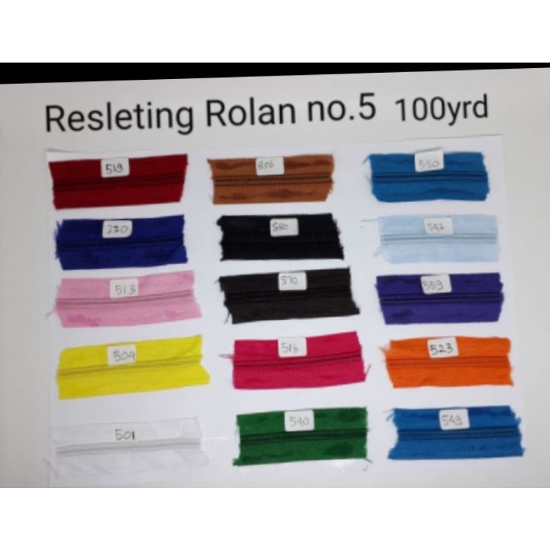 Daun Resleting Rolan no 5 dan no 3 100YARD