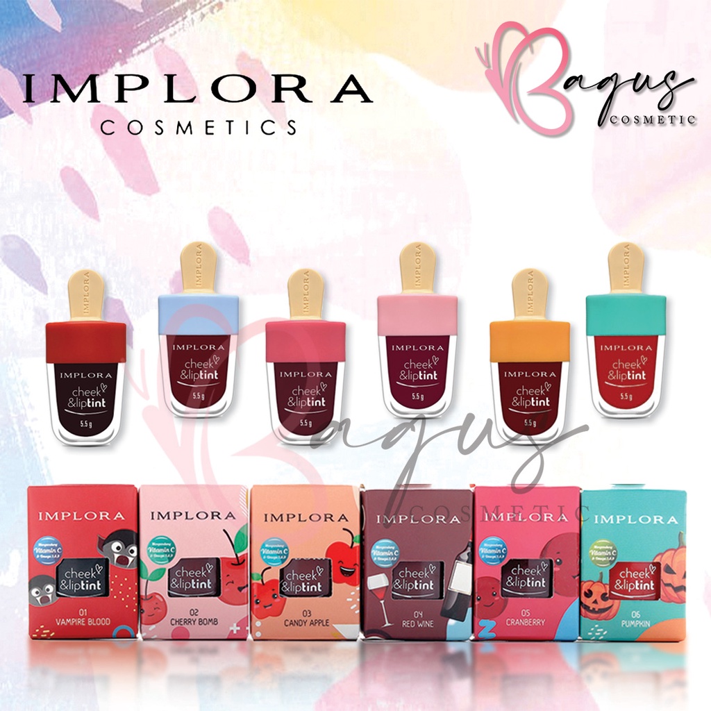 ⭐BAGUS⭐ IMPLORA CHEEK &amp; LIPTINT 5.5GR / LIP TINT IMPLORA BPOM