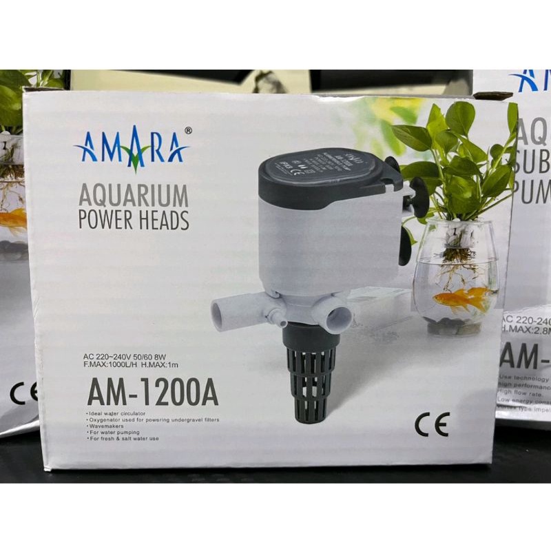 NEW AMARA AM-1200A PUTIH Pompa air aquarium aquascape 1600 1800 2600 103 40cm 50cm 60cm 1200 1000L low watt