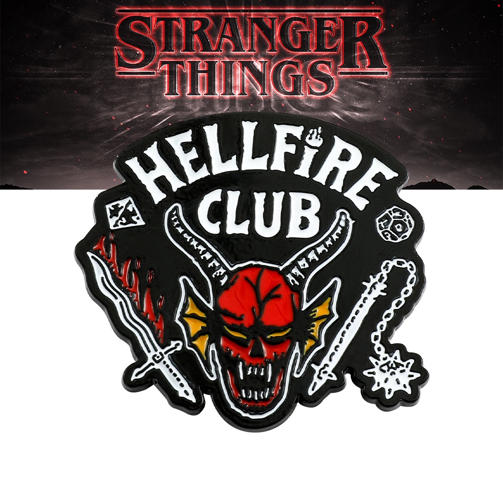 Bros Pin Enamel Desain Stranger Things Hellfire Club Untuk Aksesoris Pakaian Wanita