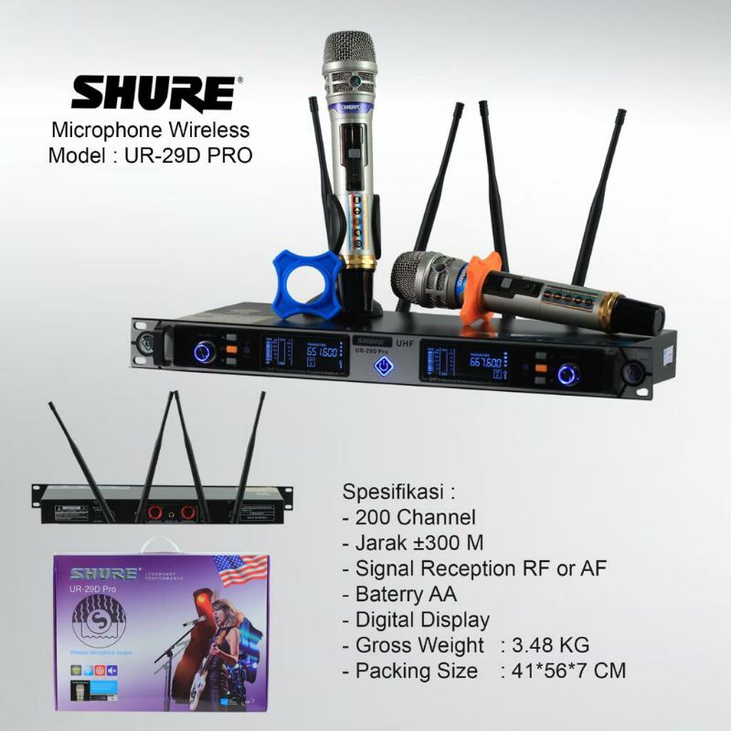 Mic wireles original shure Ur 29 d microphone wireless shure UR-29D UR29D