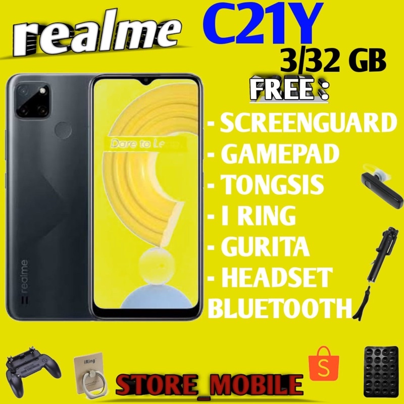 REALME C21Y 3/32 RAM 3GB ROM 32GB GARANSI RESMI