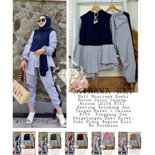 Baju setelan wanita set pakaian wanita muslimah modis dewasa modern kekinian terbaru 2020 Yeni 5.0
