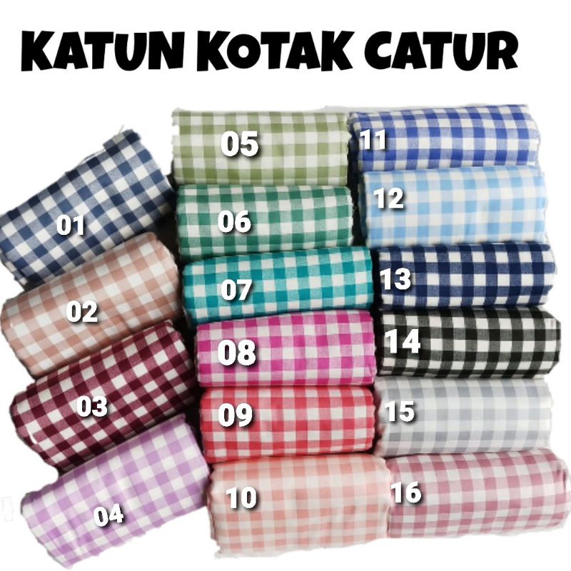 Bahan Kain Katun Jepang Kotak Catur