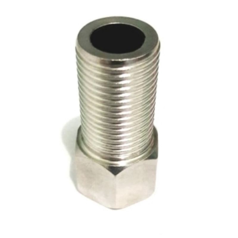 Sok kran drat panjang 1/2 inch / nepel sambungan kran air drat luar dalam stainless 304