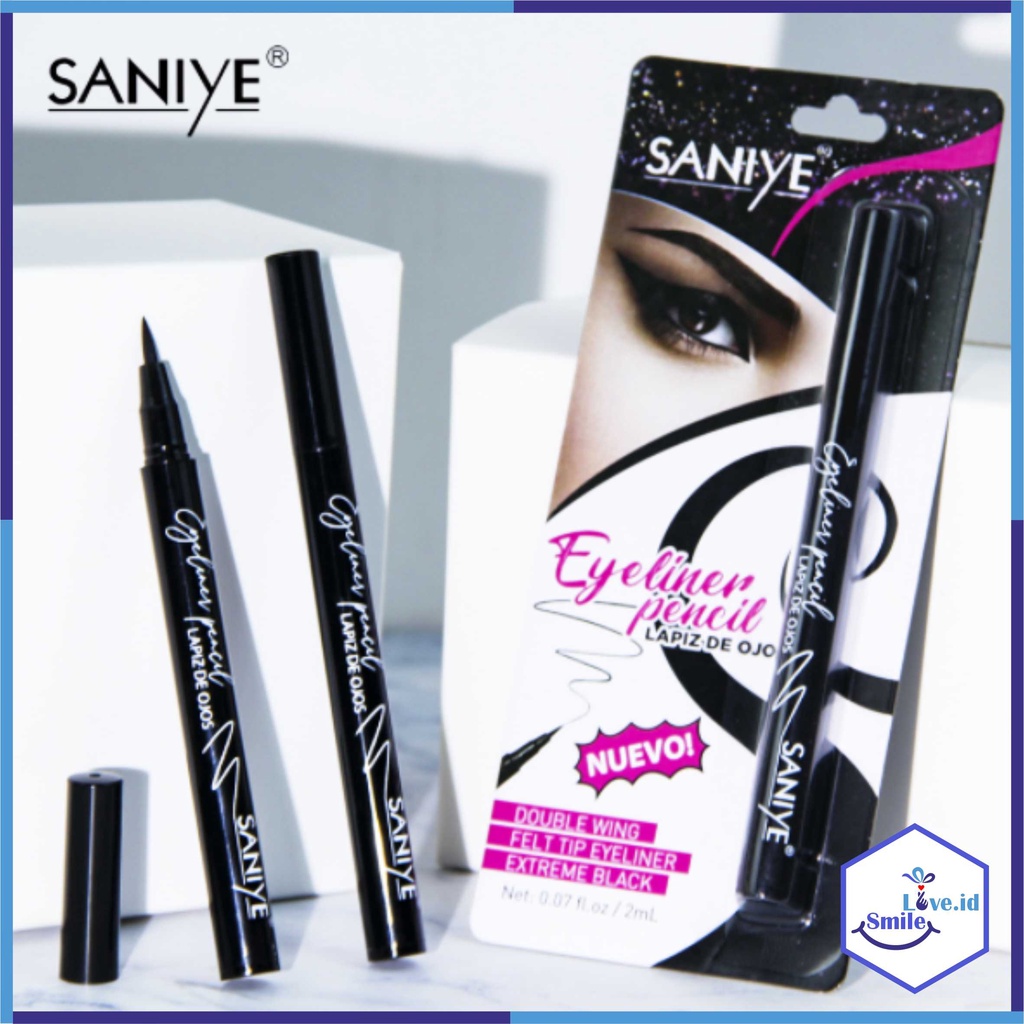 Saniye Black Liquid Eyeliner Waterproof Tahan lama / Smooth Eyeliner