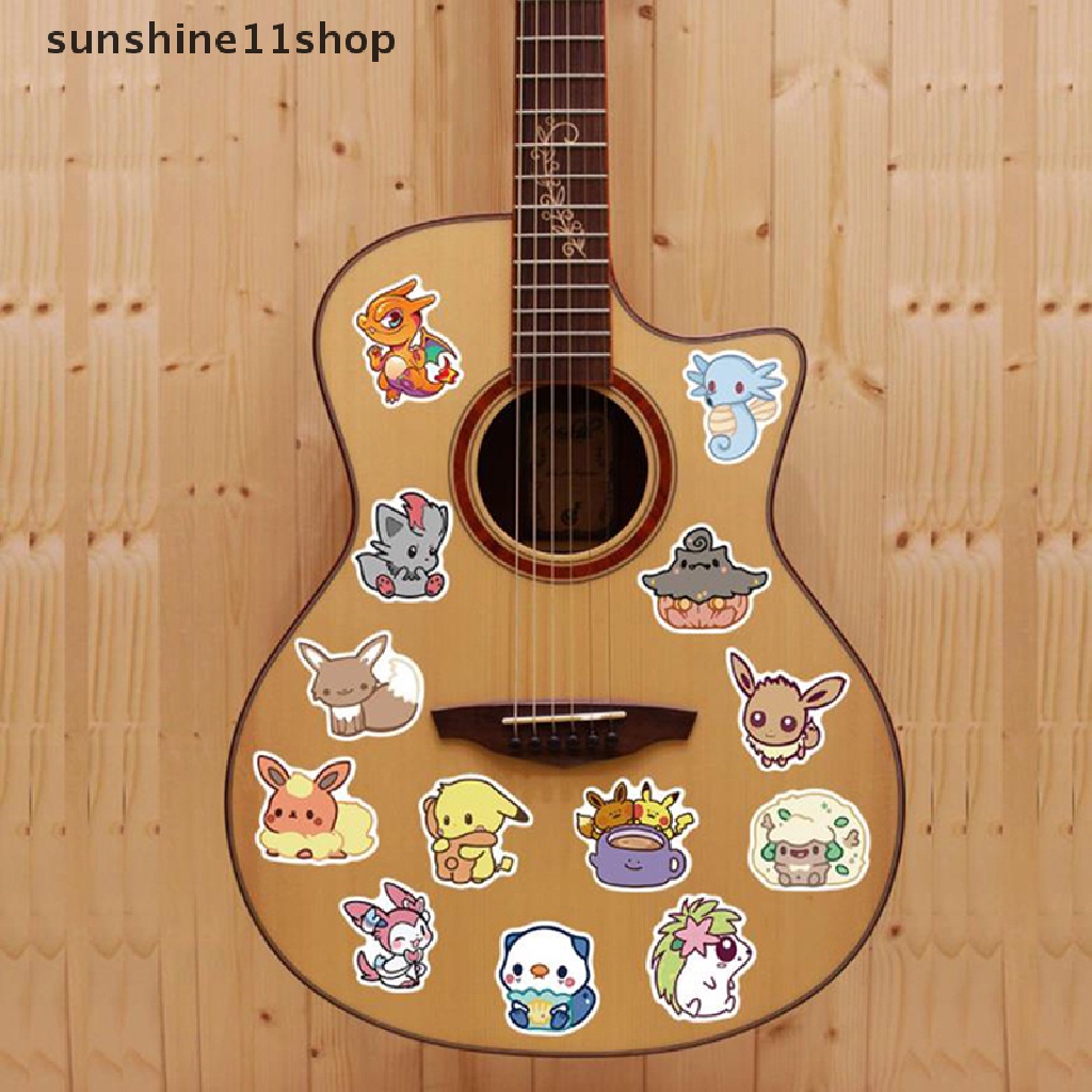 Sho 50Pcs Stiker Graffiti Pokemon Pikachu Untuk Gitar / Laptop / Koper