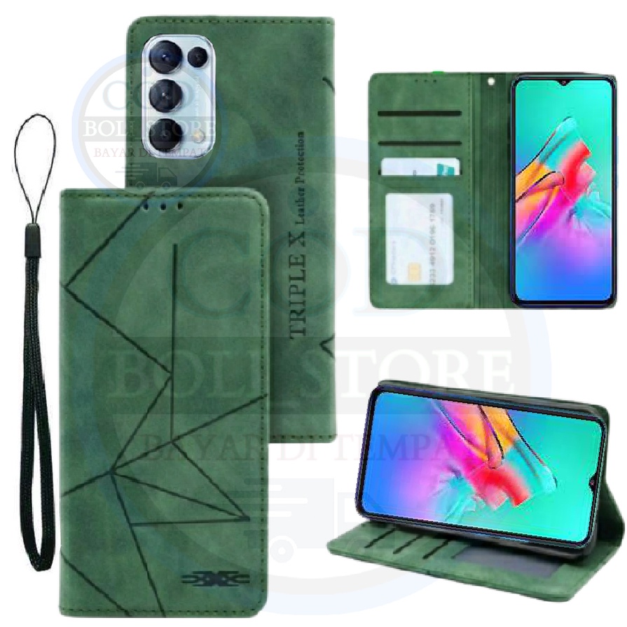 CASE HP OPPO RENO 5 Flip Case Flip Motif Dompet Casing HP Flip Motif Wallet Leather OPPO RENO 5