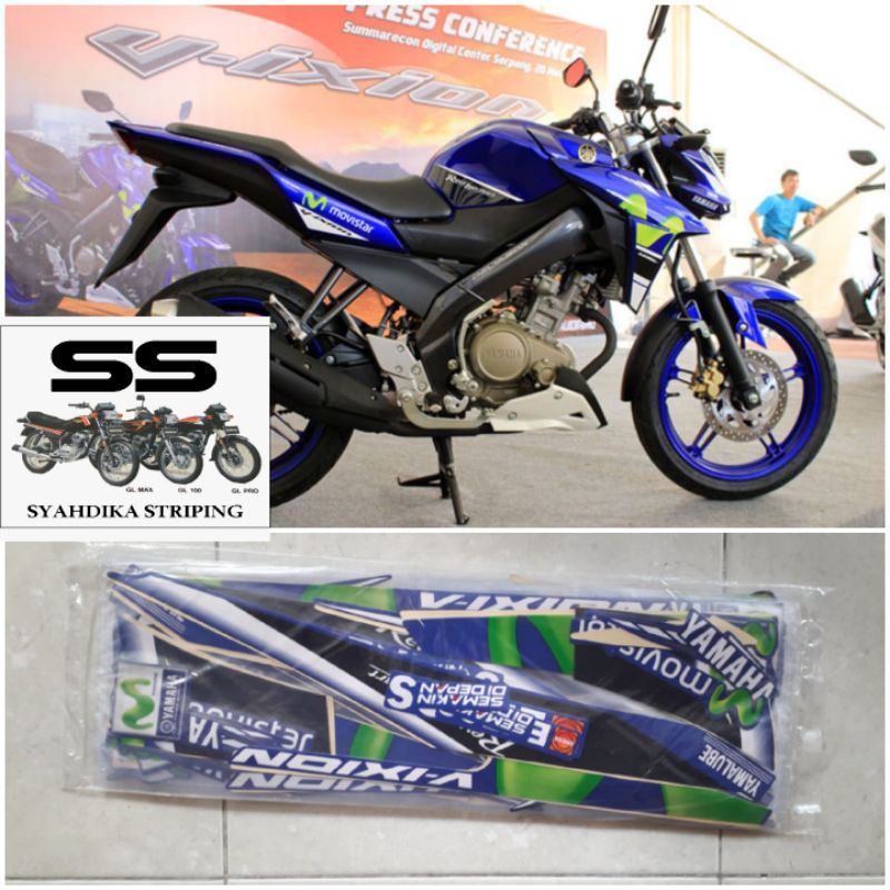 STIKER STRIPING LIS BODY YAMAHA VIXION MOVISTAR 2017-2018 VIXION MOVISTAR