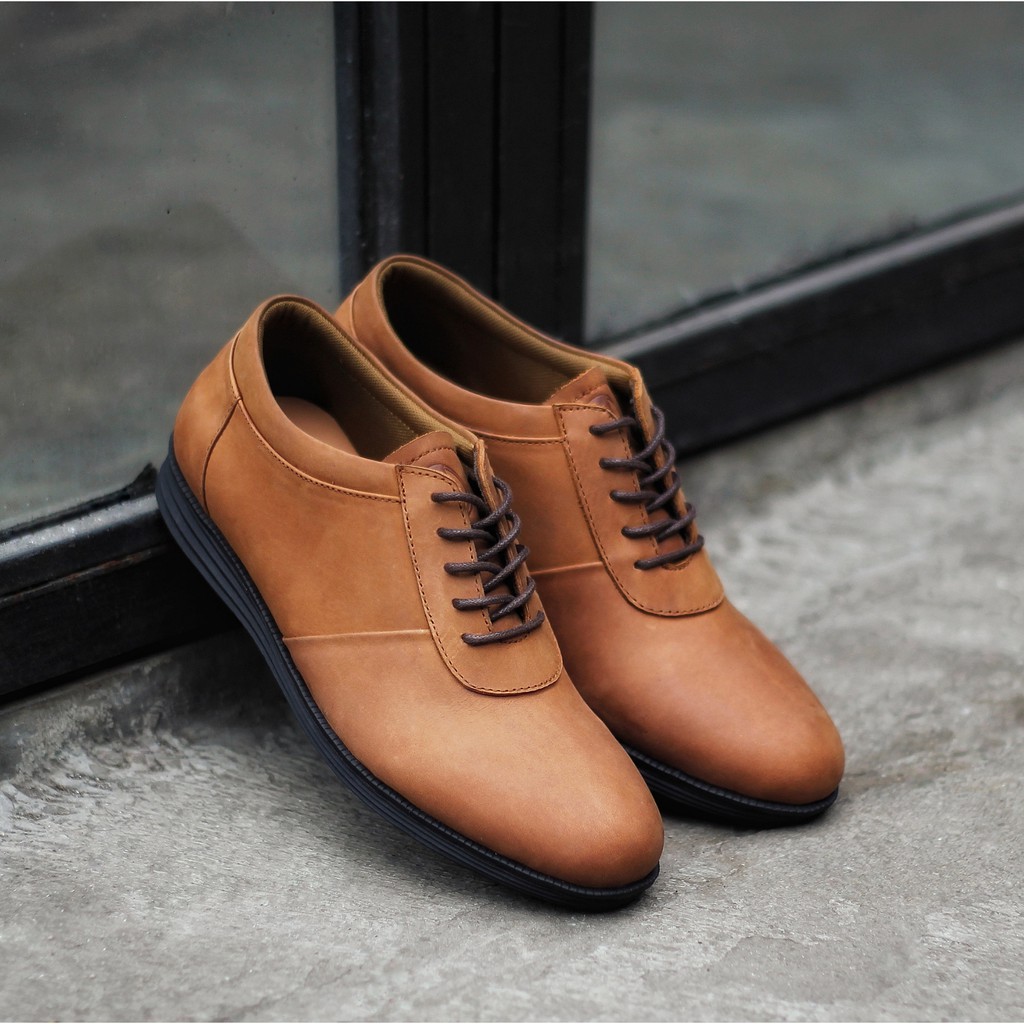 ACCENT CAMEL |FORIND x Reyl| Sepatu Kulit Asli Vintage Klasik Casual Pria Sport Original Footwear