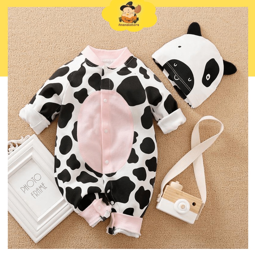 ANANAKSTORE/JUMPER SAPI/JUMPER LUCU/Jumper lengan panjang bayi perempuan / baju bayi motif sapi / jumper bayi ba-340