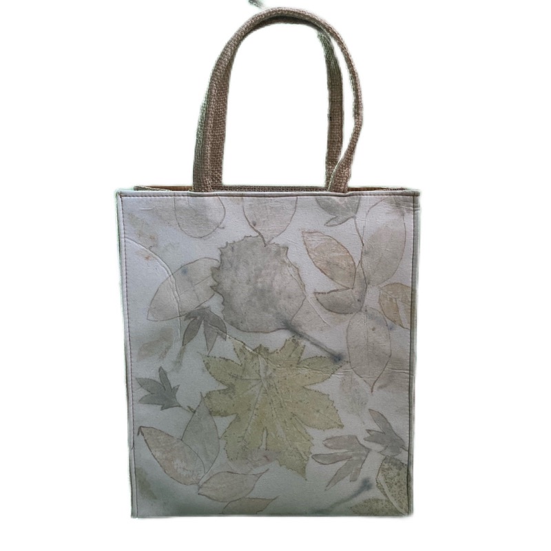 Tas wanita goni kanvas ecoprint/teknik pembuatan tas dengan bahan dan pewarnaan alami