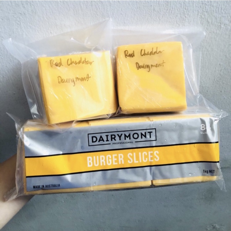 

dairymont red cheddar cheese/ dairymont slice orange/dairymont slice burger 10 slice