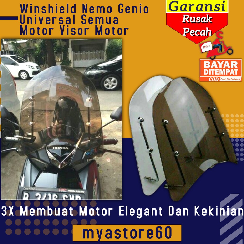 Visor Winshield Winsil Nemo Genio Universal Semua Motor Visor Motor