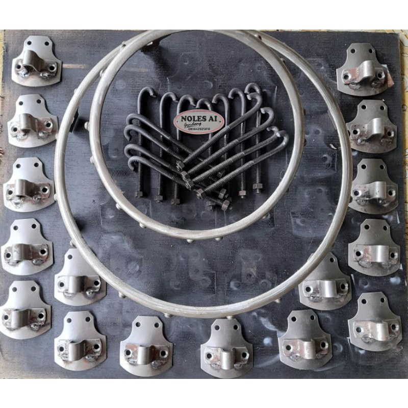 RING KENDANG JAIPONG INDUKAN DAN LANGGAM BAUT 8 MENTAHAN BELUM DI CAT/ DI CROME