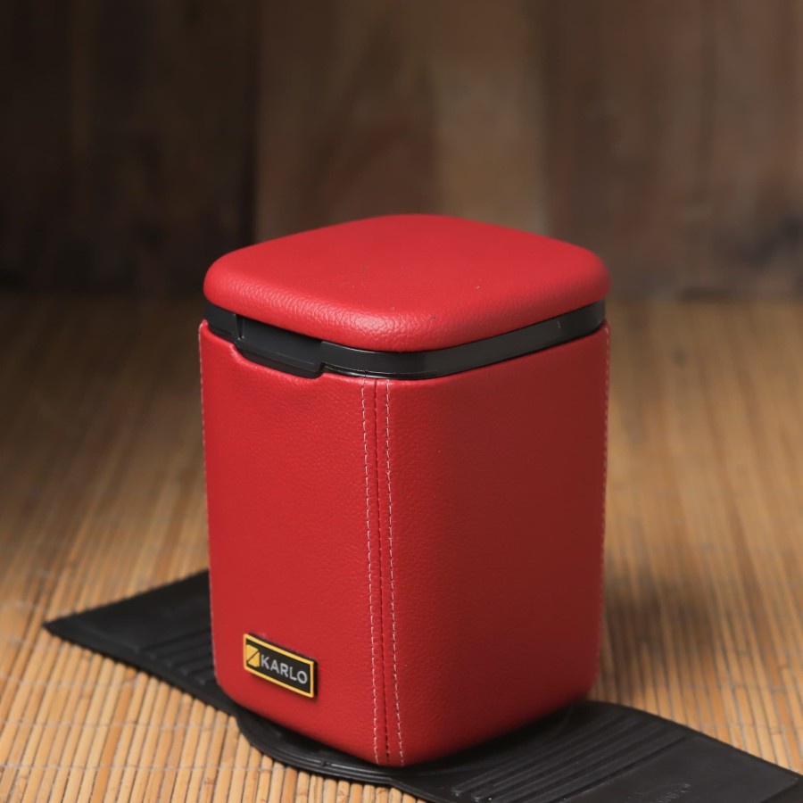 Karlo Tempat Sampah Dust Bin Premium Tong Mobil Basic Red Merah